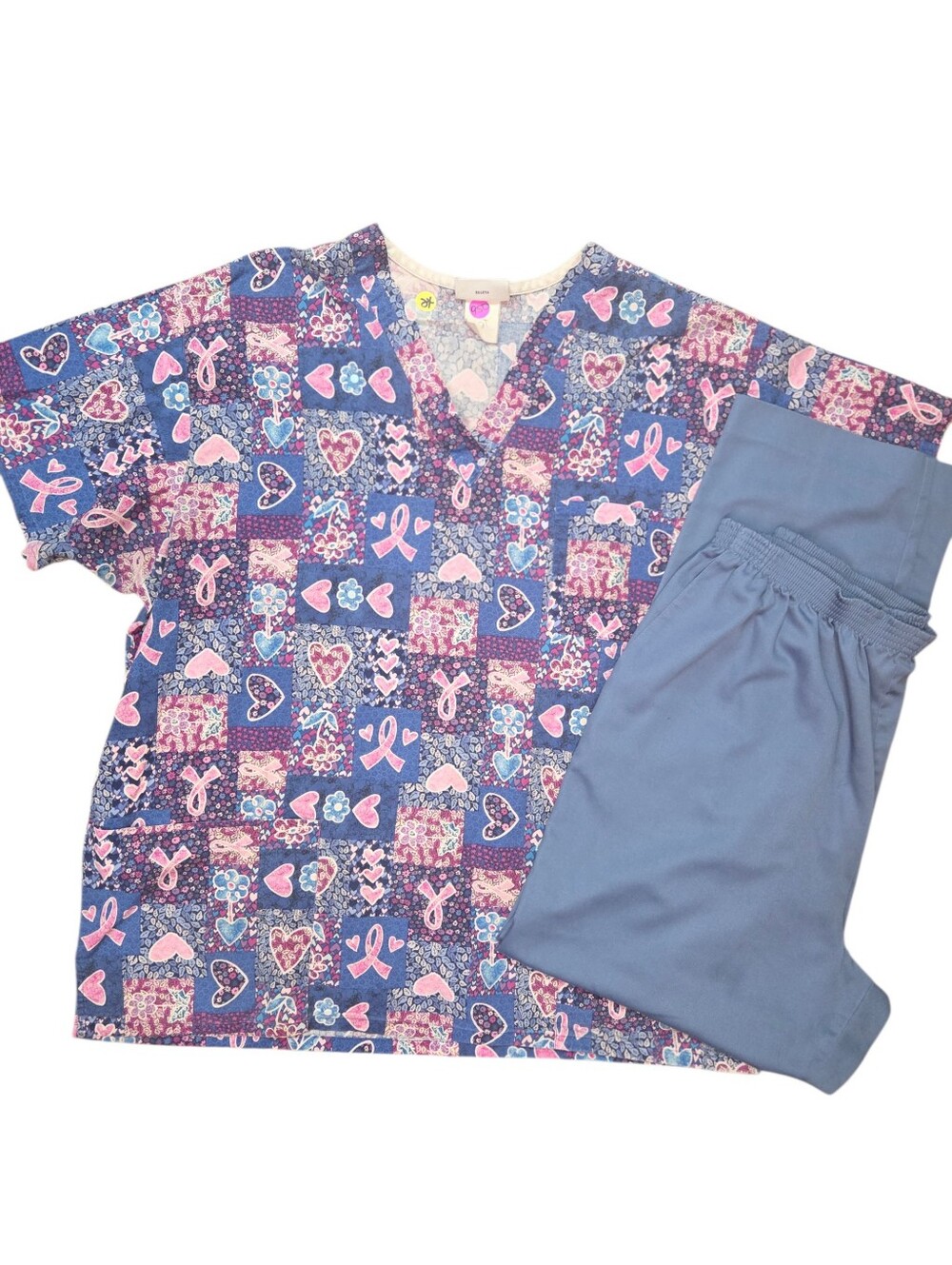 Pink Ribbon Scrub Set
